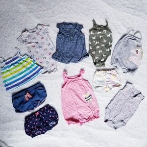 10 Piece Baby Girl Lot - Beautiful and Fun Designs 9 to 18 month
